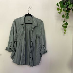 Army Green Casual Button Down